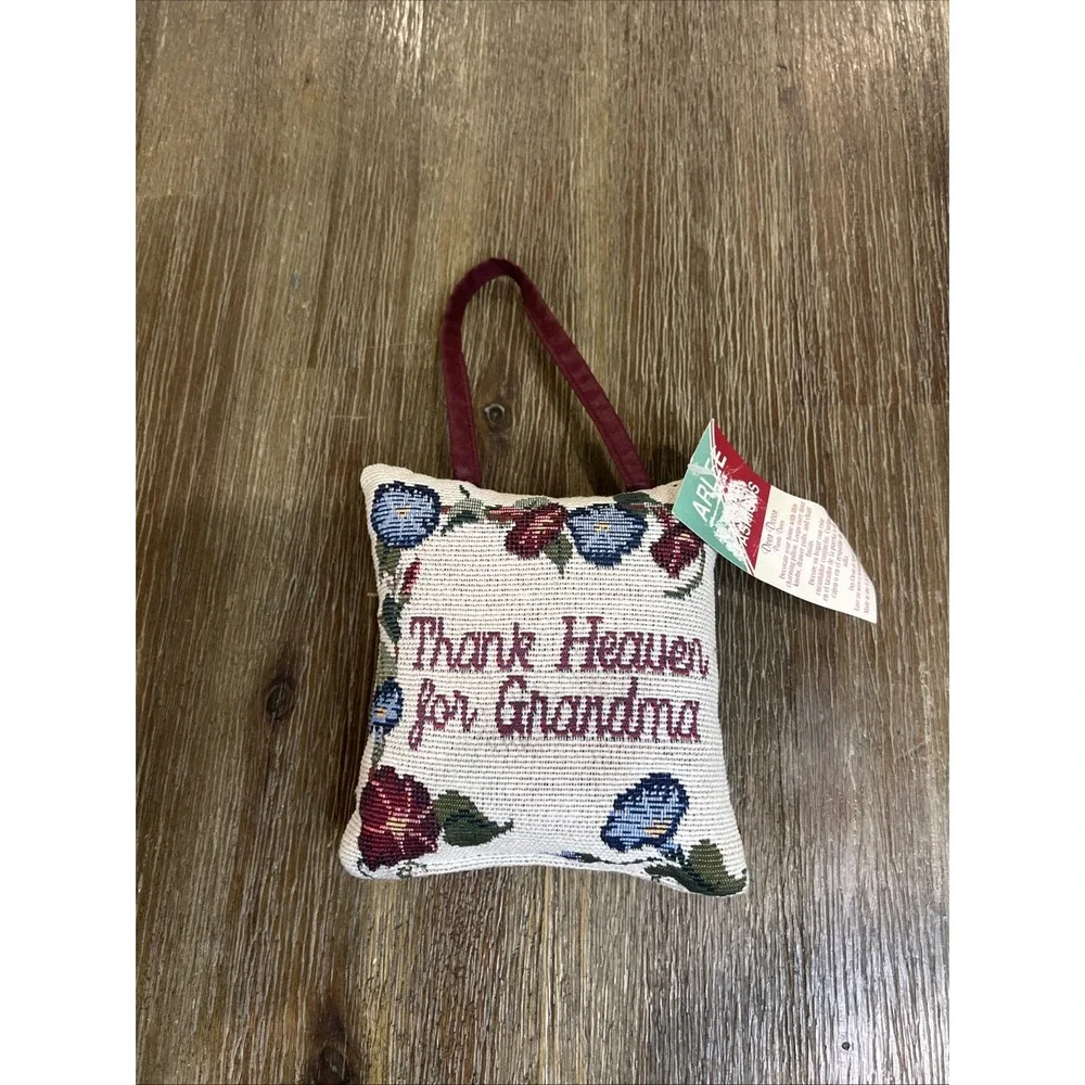Tapestry Pillow Door Hanger Floral Maroon Green Cottage Core Vintage Home Decor